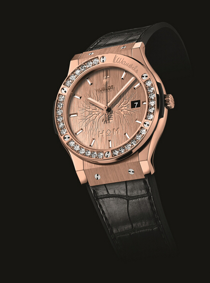 Replica HUBLOT 2015 NEW Classic Fusion 42mm House of Mandela Diamonds King Gold 542.OX.0200.LR.1204.MDL15 replica Watch